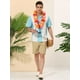thumbnail image 3 of Camisas hawaianas manga corta botones botones a rayas playeras Blanco Cielo Azul T S, 3 of 6