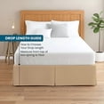 thumbnail image 3 of 550-TC Egyptian Cotton Dust Ruffle/Bed Skirt King Size 1-Pieces Split Corner Tailored Bed Skirt 9" Inch Drop Length Taupe Stripe, 3 of 5