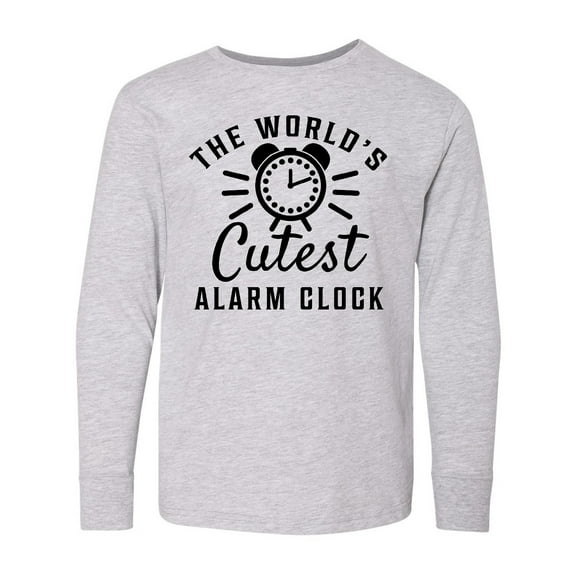 Inktastic The Worlds Cutest Alarm Clock Long Sleeve Youth T-Shirt