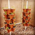 thumbnail image 2 of Large 64 Quart 5-Pack - Grow More in Less Space - Plant Pots and Stack - DIY Vertical Gardening System - for Growing Veggies, Herbs, Garden Greens, Starwberries (Terracotta), 2 of 5