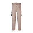 thumbnail image 6 of QATAINLAV Mens Big and Tall Cargo Pants Casual Button Waist Straight Leg Hiking Athletic Trousers with Multi Pockets Khaki XXXL, 6 of 7