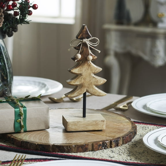 VHC Brands Two-Tone Natural Wooden Tree Small 9x3.5x2.5