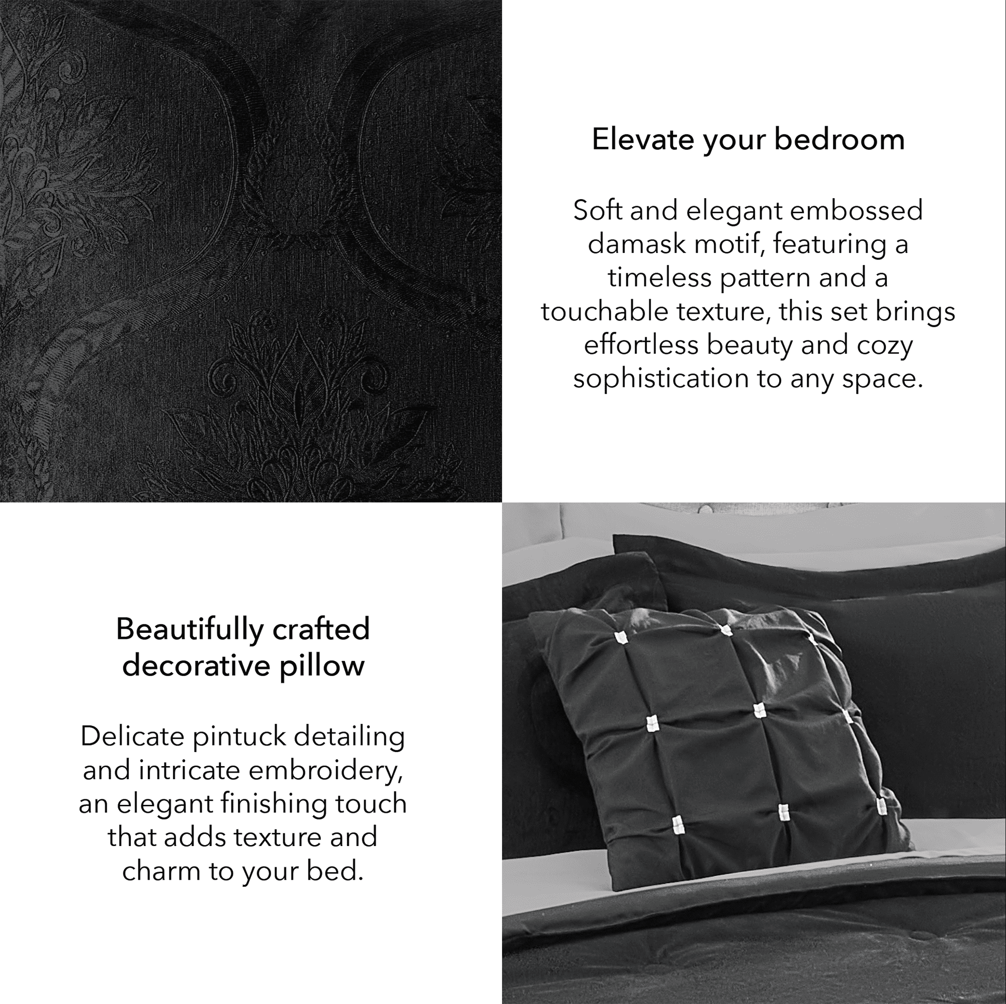 Mainstays 11-Piece Bed in a Bag Comforter Set with Sheets, Black Velvet, Double, MAINSTAYS PL MS11PC BNB BLKVEL D