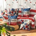 thumbnail image 4 of Sm:)e Land of the Free America Flag Flowers 4th of July Throw Pillow Cover 18x18 Inch Set of 4, Polyester Patriotic Outdoor Pillow Case for Sofa Couch, 4 of 6