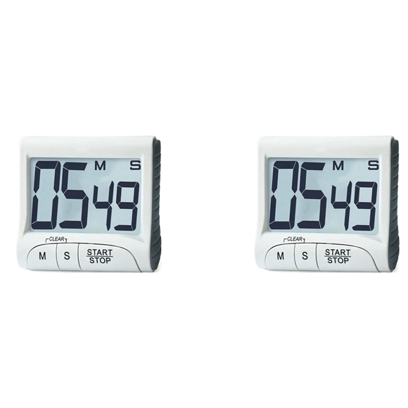 2X Digital Kitchen Timer&Stopwatch,Bold Digits, Simple Operation, Loud Alarm,Magnetic Kickstand for Cooking