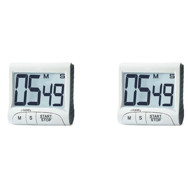 2X Digital Kitchen Timer&Stopwatch,Bold Digits, Simple Operation, Loud Alarm,Magnetic Kickstand for Cooking