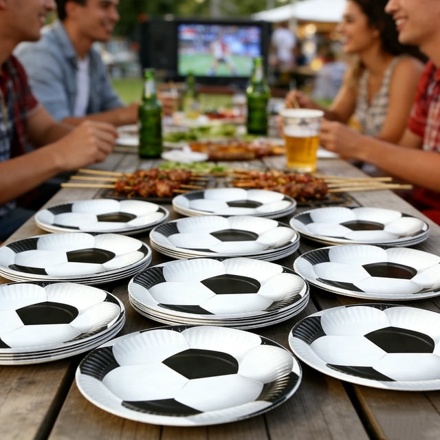Soccer Party Paper Plates 10 Pack 7 and 9 Inch Disposable Dinner Plates for s Football Birthday Decorations and Game Day Events