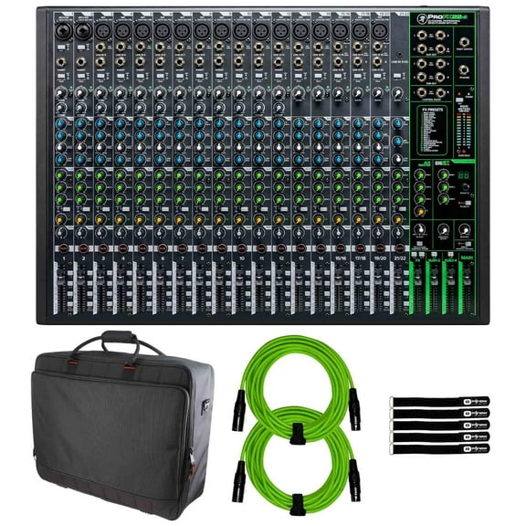 Mackie ProFX22v3 22 Channel 4-bus Professional Effects Mixer with Gator Cases Gear Bag Package