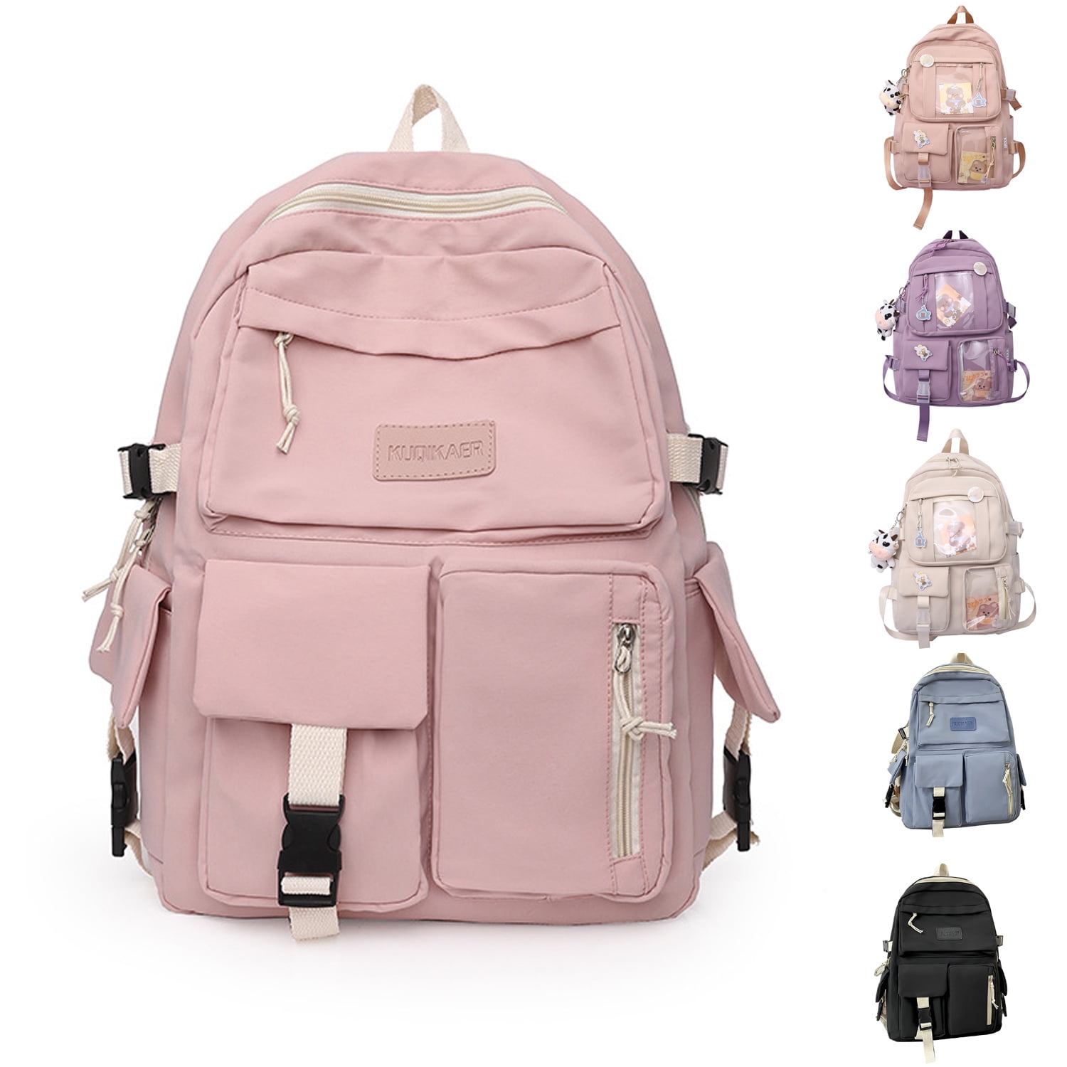Yuanbang Korean Style Women Backpack School Bag for Teenage Girls Fashion Student Backpack, Adult Unisex, Size: Large, Pink