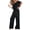 Black, variant on Summer And Spring Women's One Line Shoulder Fashion Temperament Off The Shoulder Jumpsuit