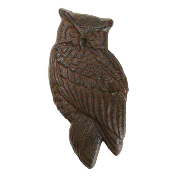 Cast Iron Metal Rustic Country Forest Nocturnal Owl Bird Door Knocker Sculpture
