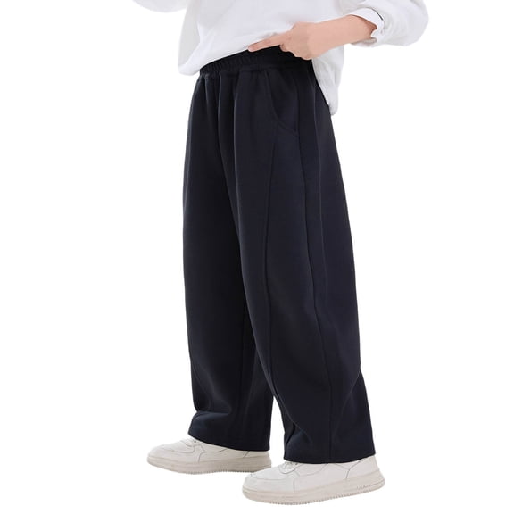 Hiijoy Boys Casual Sweatpants Kids Loose Elastic Waist Pants Straight Pockets Trousers