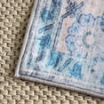 thumbnail image 4 of SAFAVIEH Martha Stewart Norbert Medallion Machine Washable Area Rug, Grey/Turquoise, 4' x 6', 4 of 11