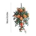 thumbnail image 3 of Artificial Rose Hanging Basket Flowers for Outdoor Indoor Decor, Faux Rose Bush with Woven Basket, UV Resistant Fake Plant for Porch Patio Balcony, Home Ornaments for Spring Summer, 3 of 6