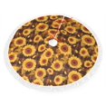 thumbnail image 2 of Christmas Tree Skirt, Vintage Brown Plaid Sunflower Christmas Tree Decorations Indoor, Tree Skirts Mat With Tassel Trim for Halloween New Year Holiday Christmas Party Decor 36 Inches, 2 of 7