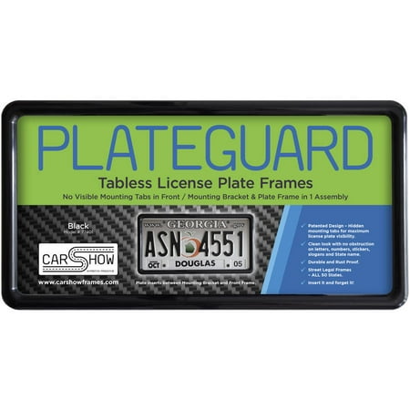 PLATEGUARD Tabless License Plate Frame and Holder/Bracket,