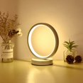 thumbnail image 3 of Round Table Lamp LED Bedside Lamps USB Plug-in LED Night Light 3 Colors Lighting Dimmable Table Lamp For Bedroom Living Room Bar Hotel White, 3 of 5