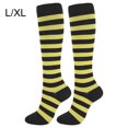 thumbnail image 1 of pitrice Bas de Compression 20-30 mmHg Longueur Genou Bas de Sport pour Course Cyclisme Unisexe, Jaune Noir, G/TG, 1 of 7