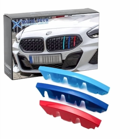 Xotic Tech M-Colored Tri Grille Insert Trims Strips Front Center Kidney Grilles Compatible With Bmw G29 Z4 2019 2019-Up (13 Beams)