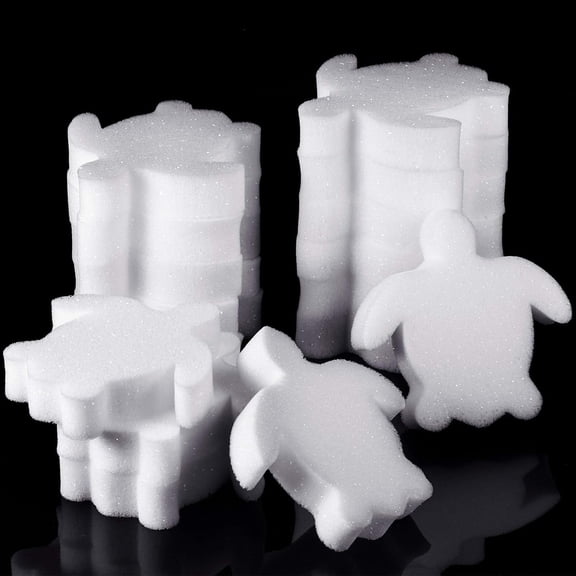 Natonhi 30 Pieces Hot Tub Sponge, Turtle Oil Scum Absorbing Absorber for Spa and Swimming Pool (White)