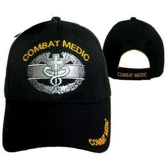 Black Combat Medic US Army Hat Ball Cap Veteran Military