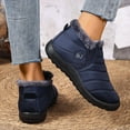 thumbnail image 6 of Snow Boots for Women Men Winter Waterproof Comfortable Warm Furry Lined Ankle Booties Outdoor Slip On Waterproof Short Boots Blue Size 11, 6 of 7