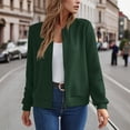 thumbnail image 3 of Lightweight Zip Up Jackets for Women Long Sleeve Casual Plain Waffle Jacket Fall Coat Outerwear, 3 of 6