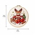 thumbnail image 3 of Christmas Cross Stitch Kit Cute Reindeer in Sweater Embroidery Pattern Round Hoop, 9.5 Inch Pre-Printed Canvas DIY Holiday Wall Decor for Adults, 3 of 5