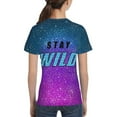 thumbnail image 5 of Ben Azelart Stay Wild Kids T-Shirt 3d Printed Graphic T-Shirts Boys And Girls Short Sleeve Shirts For Youth Kids X-Small, 5 of 7