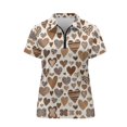 thumbnail image 4 of Garronmavis Golf Shirt for Women Collar Zip Athletic Tennis Shirts Casual Short Sleeve Athletic Shirts Workout Tops Womens Valentines Golf Shirt, Valentines Heart Print, Size XL, 4 of 7