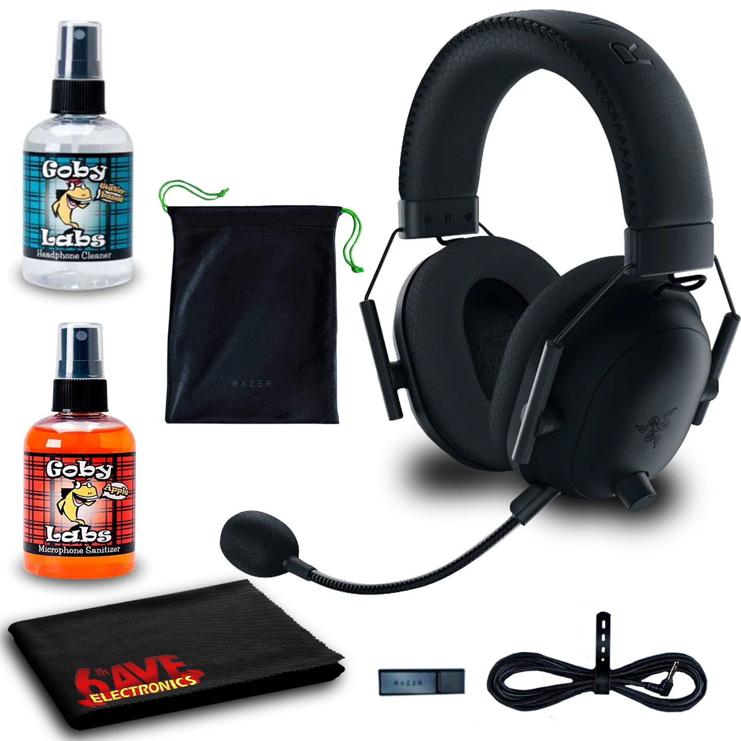 Razer Blackshark V2 Pro Wireless Audio Gaming Headset Black With Cleaning Kit Walmart Com