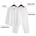 thumbnail image 5 of COOFANDY Men's 2 Pieces Cotton Linen Set Henley Shirt Long Sleeve and Casual Beach Pants Summer Yoga Outfits, 5 of 6