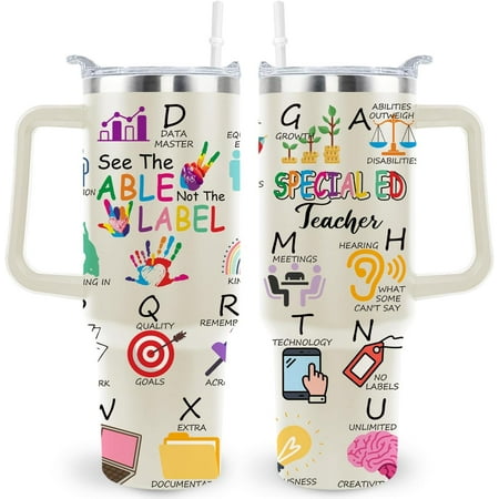 

SPED Gifts Teacher Gifts SPED Insulated Tumbler Cup Special Education Teacher Appreciation Gifts For Women Men 40 Oz SPED Teacher Travel Mug With Straw And Handle