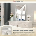 thumbnail image 5 of Keonjinn Brushed Nickel Bathroom Mirror Silver Framed Vanity Mirror, 22 x 30 inch Modern Rectangle Metal Mirror, Wall Mounted (Horizontal/Vertical), 5 of 7