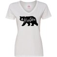 thumbnail image 3 of Inktastic Montana Black Bear Silhouette Women's V-Neck T-Shirt, 3 of 5