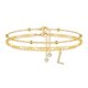 thumbnail image 1 of Pulsera Ursteel Initial chapada en oro de 14 quilates ajustable de 21,5 cm, 1 of 7
