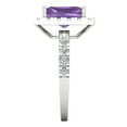 thumbnail image 3 of 3.84ct emerald cut alexandrite 14k white gold halo Bridal Wedding Engagement Promise Anniversary Ring for Women size 8.75, 3 of 7