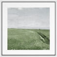 thumbnail image 2 of PixonSign Framed Canvas Wall Art Watercolor Green Pasture Countryside Horizon Print Nature Wilderness Fine Art Farmhouse/Country Minimal Artwork for Living Room, Bedroom, Office - 16"x16" White, 2 of 5