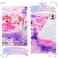 thumbnail image 4 of Dwelke Soft Colorful Rugs for Girls Room, Fluffy Rainbow Area rug Cute Floor Carpets Shaggy Playing Mat for Kids Baby Girls Bedroom Nursery Home Decor 5'x8'Hot-pink, 4 of 5