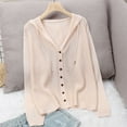 thumbnail image 2 of FRSASU Womens Casual Lightweight Long Sleeve Cardigan Soft Open Front Button Solid Color Knitted Coat Tops Beige, 2 of 7