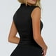 thumbnail image 4 of Camiseta sin mangas de cuello medio para mujer, para el verano, corte ajustado, color liso, poliéster y spandex, estilo juvenil, tallas S-XL, 4 of 8