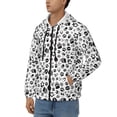thumbnail image 3 of Kdxio Black Footprints Print Men Hoodies Casual Hoodies for Men with Zip Pockets Full Zip Long Sleeve Sweatshirt Sports Hooded Jacket-Small, 3 of 5
