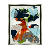 Stupell Industries Bold Asymmetrical Scribble Shapes Graphic Art Luster Gray Floating Framed Canvas Print Wall Art, Design by Jeff Jorillo