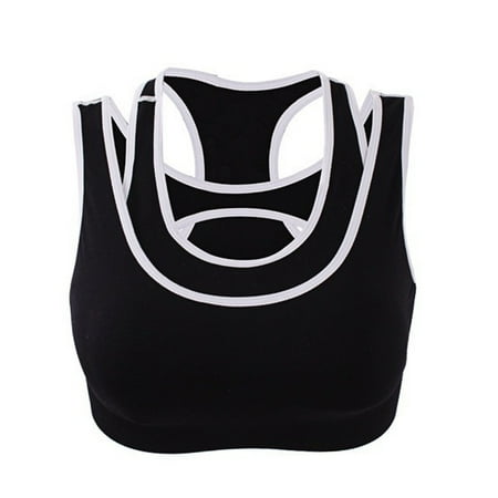 

huanledash Sports Bra Gathered Breathable Wireless Padded Hollow Out Shock-proof High Elasticity Wide Shoulder Straps Sports Vest for Running