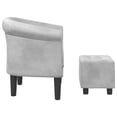 thumbnail image 2 of vidaXL Tub Chair with Footstool Silver Faux Leather, 2 of 5