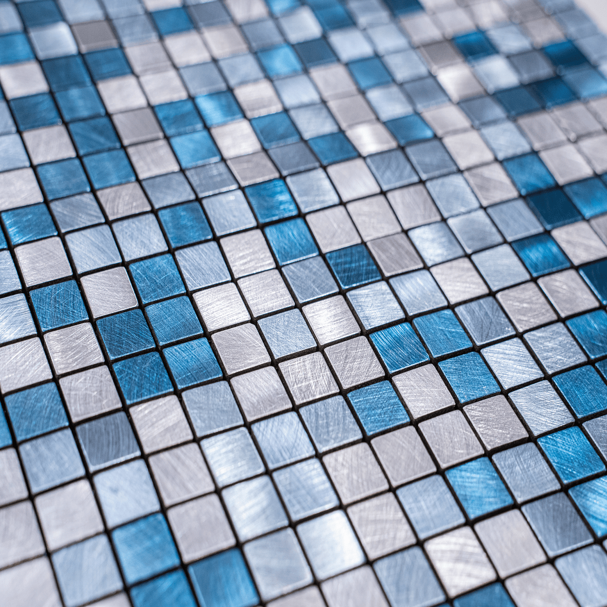 Blue peel and stick aluminum backsplash wall tiles self adhesive aluminum tiles (10-sheet)
