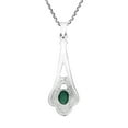 thumbnail image 5 of AeraVida Vintage Sterling Silver Dangle Pendant w/ Oval Green Turquoise Necklace, 5 of 6