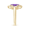 thumbnail image 3 of ANGARA Natural 1.4 Ct. Amethyst with Diamond Halo Ring in 14K Yellow Gold for Women (Ring Size: 12), 3 of 10
