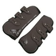 thumbnail image 3 of 2 protectores de patas delanteras de caballo de neopreno PU, botas protectoras para montar y saltar. Par de patas delanteras marrones XL., 3 of 14