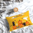thumbnail image 5 of Goofa Happy Halloween1 Print Plush Throw Pillow Case, Soft Velvet with Hidden Zipper, Decorative Cushion Cover for Sofa, Bed, Car, and Home Décor-14"x20", 5 of 6